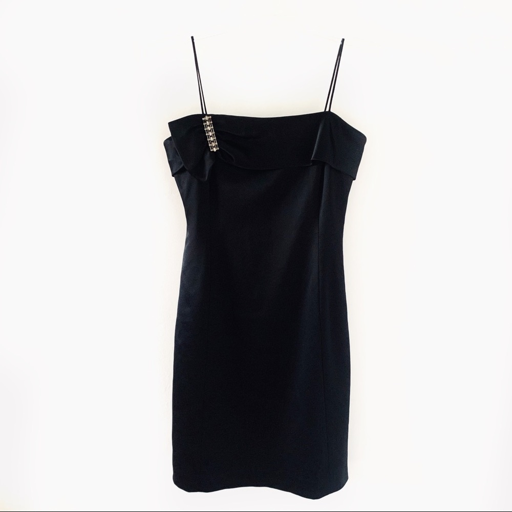 Anne Klein Small Black Sleeveless Mini Dress Sz 2